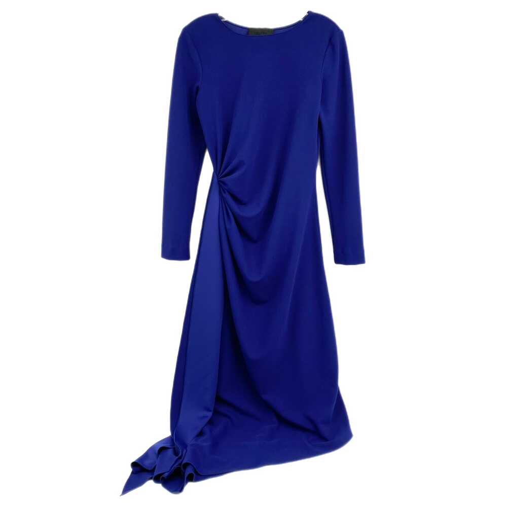 ELFS Blue Long Sleeve Asymmetrical Hem Midi Dress | Size M